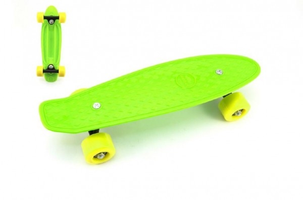  Skateboard - pennyboard 43cm, nosnost 60kg plastové osy, zelená, žlutá kola