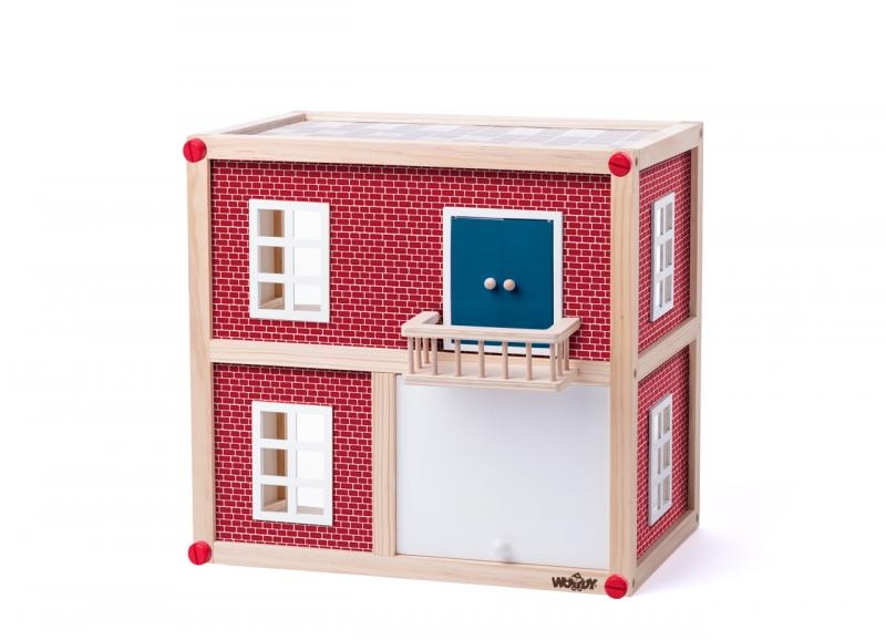Dřevěný domeček pro panenky- Moderní vila - kostka akce pouze do vyprodání zásob!