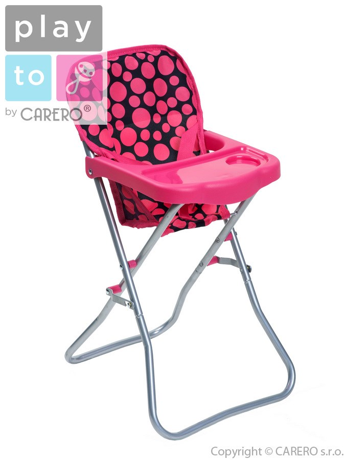 Jídelní židlička pro panenky růžová 