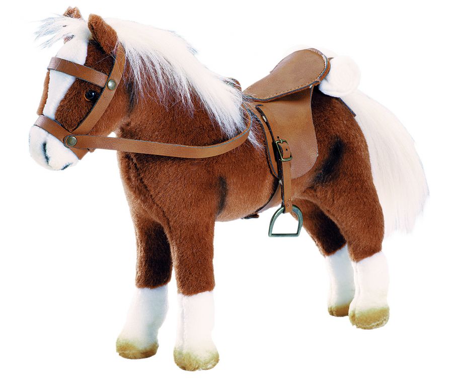 panenky-Götz Kůň plyšový hnědý pro panenky 27 - 50 cm 