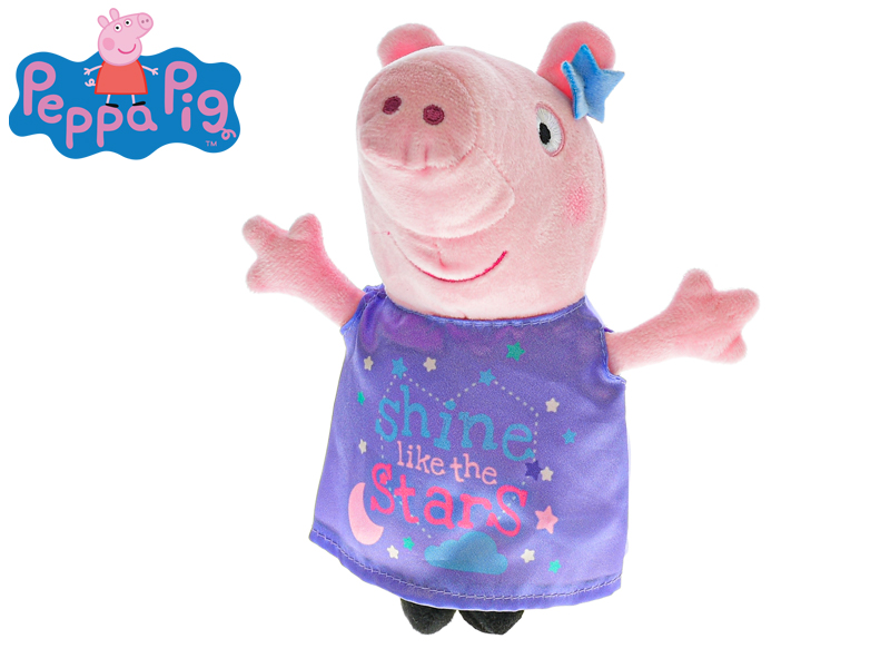 Prasátko Peppa plyšové velké 31cm Peppa Pig Happy Party 31cm plyšový fialové oblečení 0m+
