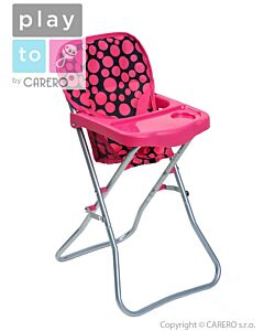 Jídelní židlička pro panenky růžová 